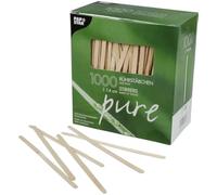 PAPSTAR - Varillas para batir (longitud: 14 cm, madera, 1000 unidades), color natural