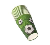 PAPSTAR Vasos de cartón, 0,2 l, diámetro de 7 cm, 9,7 cm, vasos de cartón desechables, diseño de fútbol 88647, 10 unidades