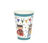 PAPSTAR Vasos de cartón, 0,2 l, diámetro de 7 cm, 9,7 cm, vasos desechables Superhero 88650, 10 unidades