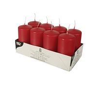 PAPSTAR Velas, parafina, rojo, 50 mm · 100 mm (paquete de 8), 20,2 x 10,3 x 10 cm (el embalaje del artículo puede variar ligeramente)