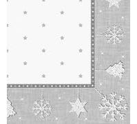 Papstar Weihnachts-Motivservietten X-Mas, Silber aus Tissue, 1/4 Falz, 4-lagig, Maße: 400 x 400 mm, 1 Stück (88325) Marca