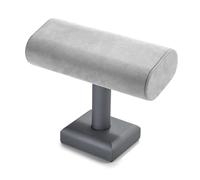 Papten El Expositor De Joyas Gris Es Ideal Para Presentar Pulseras, Relojes Y Brazaletes. Está Fabricado En Cuero Y Terciopelo Y Se Puede Utilizar Para Exponer Joyas