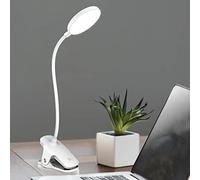 PAPUQ Luz Lectura led con Clip y flexo, Pinza, 3 Colores de luz + dimable, Recargable USB Luz de Libro, orientable y flexible 360°
