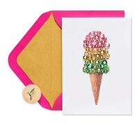 Papyrus Tarjeta de cumpleaños (cono de helado con gemas)