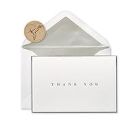 Papyrus Tarjetas de agradecimiento con sobres, borde plateado (16 unidades)