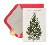 Papyrus Tarjetas de Navidad en caja con sobres, esplendor de la temporada, árbol de Navidad (12 unidades)