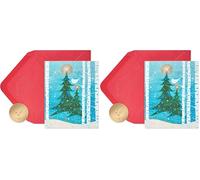 Papyrus Tarjetas de Navidad en caja con sobres, paz y felicidad, pájaro de nieve (20 unidades) (Paquete de 2)