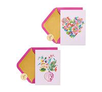 Papyrus Tarjetas en blanco con sobres, corazón y ramo floral (20 unidades)