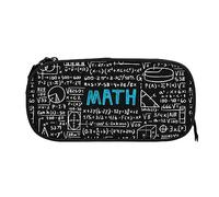 PAQGSREM Estuche para lápices con estampado matemático, gran capacidad, organizador con cremallera, bolsa de almacenamiento de maquillaje, Como se muestra en la imagen, Talla única, Estuche para