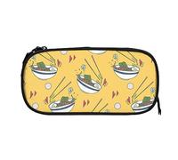 PAQGSREM Estuche tradicional japonés con impresión de alimentos, gran capacidad, para lápices, organizador con cremallera, bolsa de almacenamiento de maquillaje, Como se muestra en la imagen, Talla