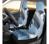 PAQOLSMCKR Juego de 2 fundas de asiento de coche, fundas de asiento de delfín, con correa elástica, impermeables, accesorios para automóvil, juego de 2