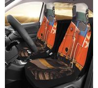PAQOLSMCKR Juego de 2 fundas de asiento de coche, fundas de asiento para coche, tren, con correa elástica, impermeables, accesorios para automóvil, juego de 2