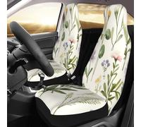 PAQOLSMCKR Juego de 2 fundas de asiento de coche, fundas de asiento para la temporada de automóviles, acuarelas, protectores de asiento con correa elástica, impermeables, accesorios para automóvil