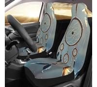 PAQOLSMCKR Juego de 2 fundas de asiento para coche, diseño de atrapasueños, con correa elástica, impermeables, accesorios para automóvil, juego de 2