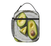 PAQOLSMCKR Lonchera portátil aislada para mujeres y hombres, lonchera de medio corte, piezas de aguacate, lonchera, bolsas reutilizables para el trabajo, picnic