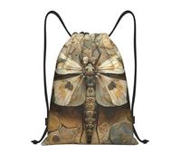 PAQOLSMCKR Mochila con cordón, plegable, con diseño de mosca de roca, bolsa de cuerda, bolsa deportiva para gimnasio para mujeres y hombres, Black, S, Mochilas de viaje