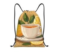 PAQOLSMCKR Mochila con cordón, plegable, taza de té, 1 mochila de cuerda, bolsa deportiva para gimnasio para mujeres y hombres, Black, S, Mochilas de viaje