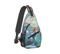 PAQOLSMCKR Mochila cruzada para hombres y mujeres, DNA Genetic Helix, bolsa cruzada para viajes, deportes, correr, Hermosa cola de sirena, Talla única