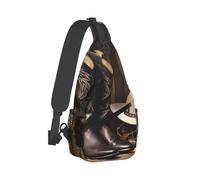 PAQOLSMCKR Mochila cruzada para hombres y mujeres, tabla de surf en el pecho de madera, bolsa cruzada para viajes, deportes, correr, Botas vaqueras con sombrero negro, Talla única