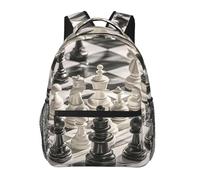PAQOLSMCKR Mochila de pulpo con anillos azules para hombres y mujeres, mochila casual para laptop, bolsa de viaje para laptop, Ajedrez blanco y negro, Talla única