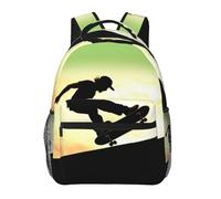 PAQOLSMCKR Mochila de pulpo con anillos azules para hombres y mujeres, mochila casual para laptop, bolsa de viaje para laptop, Monopatín., Talla única