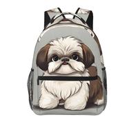 PAQOLSMCKR Mochila de pulpo con anillos azules para hombres y mujeres, mochila casual para laptop, bolsa de viaje para laptop, Shih Tzu Dog, Talla única