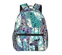 PAQOLSMCKR Mochila de pulpo con anillos azules para hombres y mujeres, mochila casual para laptop, bolsa de viaje para laptop, Patrón de jirafa azul, Talla única