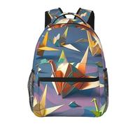 PAQOLSMCKR Mochila hawaiana de flores coloridas para hombres y mujeres, mochila casual para laptop, bolsa de viaje, bolsa para laptop, Grúas de papel origami, Talla única