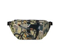 PAQOLSMCKR Riñonera grande cruzada para hombres y mujeres, bolsa de pecho con escena de nieve de invierno, bolsa de cintura ajustable para viajes, Torneo de bicicleta de montaña, Talla única, Estilo
