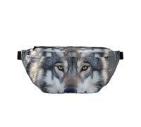 PAQOLSMCKR Riñonera grande cruzada para hombres y mujeres, bolsa de pecho con escena de nieve de invierno, bolsa de cintura ajustable para viajes, Lobo gris salvaje salvaje, Talla única, Estilo retro