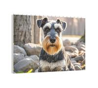 PAQOLSMCKR Rompecabezas de ladrillos de construcción, cuadrado, lindo perro schnauzer, rompecabezas de bloques de construcción personalizados para fotos, rompecabezas de ladrillo para adultos