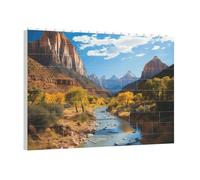 PAQOLSMCKR Rompecabezas de ladrillos de construcción, rompecabezas de bloques de construcción del parque nacional de Zion cuadrado, rompecabezas de bloques de fotos personalizados, rompecabezas de