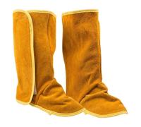 Paquetas de soldadura de cuero largas - Protector metatarsiano de piel de vacuno cubierta de soldadura, resistente al calor y a la abrasión, protectores de zapatos, polainas de soldadura, 1 par