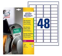 Paquete 10 hojas etiquetas muy resistentes de polietileno flexible-45,7 x 21,2 m