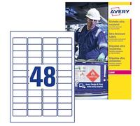 Paquete 10 hojas etiquetas muy resistentes de polietileno flexible-45,7 x 21,2 mm avery l7911-10
