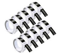 Paquete 10 Repuesto para Dymo 3D en Relieve 521209 Blanco/Negro 12 mm