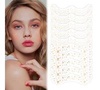 Paquete 10 Tatuajes Pecas con Purpurina Festival Pecas Tatuajes Faciales con Purpurina Adecuado para Hombres, Mujeres, Espectáculos Fiestas Navideñas para Niños (Oro Rosa)