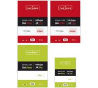 Paquete 100 Hojas 100 Hojas A4 90 G Cuadricula 4X4 mm Con Margen Sin Taladros Uniclasic Papyrus