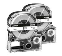 Paquete 2 Cinta Compatible Epson LK-3WBN Negro sobre Blanco 9 mm