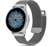 Paquete 2 Compatible con compatible con Samsung Galaxy Watch Active / Active 2 40 mm / 44 mm Strap 20 mm Dos secciones Banda de reloj de metal de malla de acero inoxidable para Gear Sport / S2 Classic