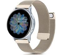Paquete 2 Compatible con compatible con Samsung Galaxy Watch Active / Active 2 40 mm / 44 mm Strap 20 mm Dos secciones Banda de reloj de metal de malla de acero inoxidable para Gear Sport / S2 Classic