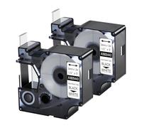 Paquete 2 Repuesto para 1805443 Negro sobre Blanco 6mm compatible Dymo | 1,5 m Tubo termorretráctil relación de contracción 3:1, compatible con impresoras Dymo Rhino 6000 6500