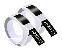 Paquete 2 Repuesto para Dymo 3D en Relieve 521209 Blanco/Negro 12 mm