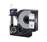 Paquete 20 Repuesto para 18053 Negro sobre Blanco 6mm compatible Dymo | 1,5 m Tubo termorretráctil relación de contracción 3:1, compatible con impresoras Dymo Rhino 1000 3000 4200 5000 5200