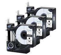 Paquete 3 Recambio para Dymo D1 45010 12 mm Negro sobre Transparente | 7 m Cinta de Etiquetas de Repuesto S0720500 Compatible con Dymo Label Manager 160 210D 260P 280 LabelPoint/Writer