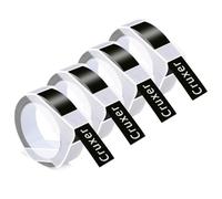 Paquete 4 Repuesto para Dymo 3D en Relieve 521209 Blanco/Negro 12 mm