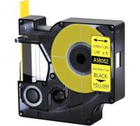 Paquete 40 Repuesto para 18052 Negro sobre Amarillo 6mm compatible Dymo | 1,5 m Tubo termorretráctil relación de contracción 3:1, compatible con impresoras Dymo Rhino 1000 3000 4200 5000 5200