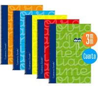 Lamela Cuaderno 4º Forrado C 3 - 80 hojas - Pack 5 colores surtidos