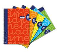 Paquete 5 Cuaderno 4º Lamela Forrado - C 3-80 Hojas - Pack 5 COLORES SURTIDOS
