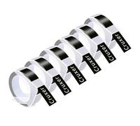Paquete 6 Repuesto para Dymo 3D en Relieve 521209 Blanco/Negro 12 mm
